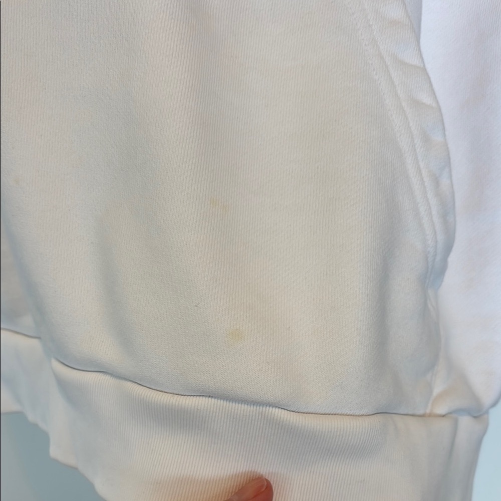 Adidas Classic White Hoodie with Black Trefoil Medium - Picture 4 of 7